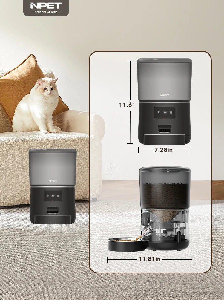 NPET Automatic Smart Pet Feeder for MultiPet Homes with App