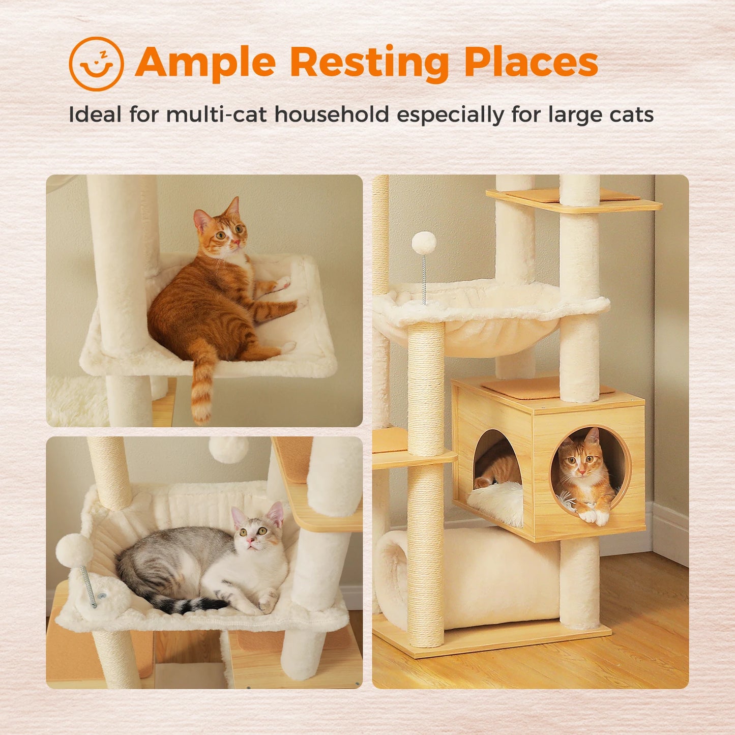 PAWZ Road Floor To Ceiling Cat Tree With Scratching Posts
