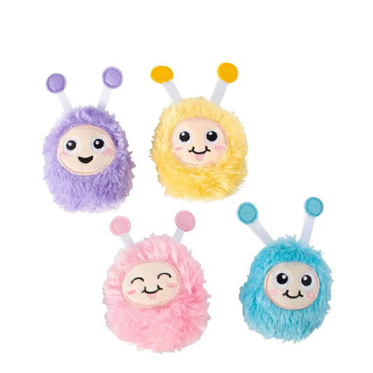 Mini Monster Pals Dog Toys 4 Pack Interactive Squeaky Fun