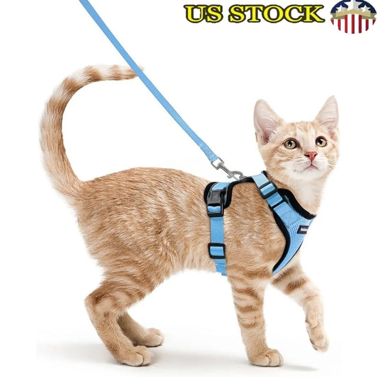 FujianHign Cat Harness Leash Adjustable Reflective Vest