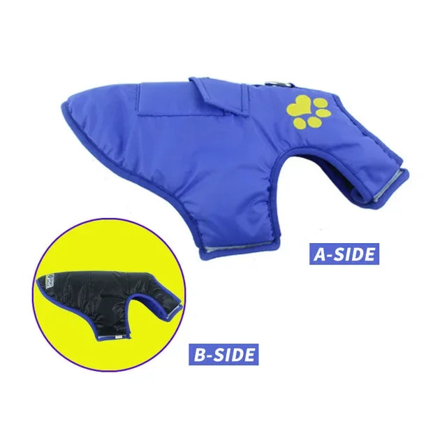 Winter Waterproof Padded Dog Coat With Zipper For Dogs