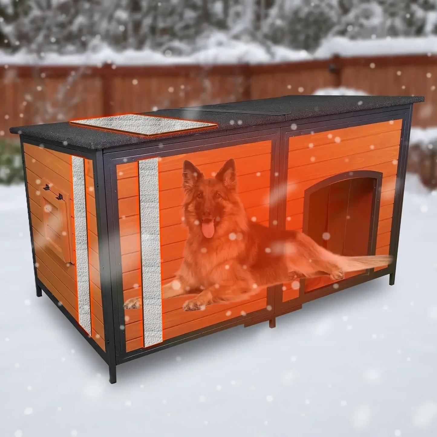 ZHUXIANG Weatherproof Chew Proof Outdoor Dog Kennel