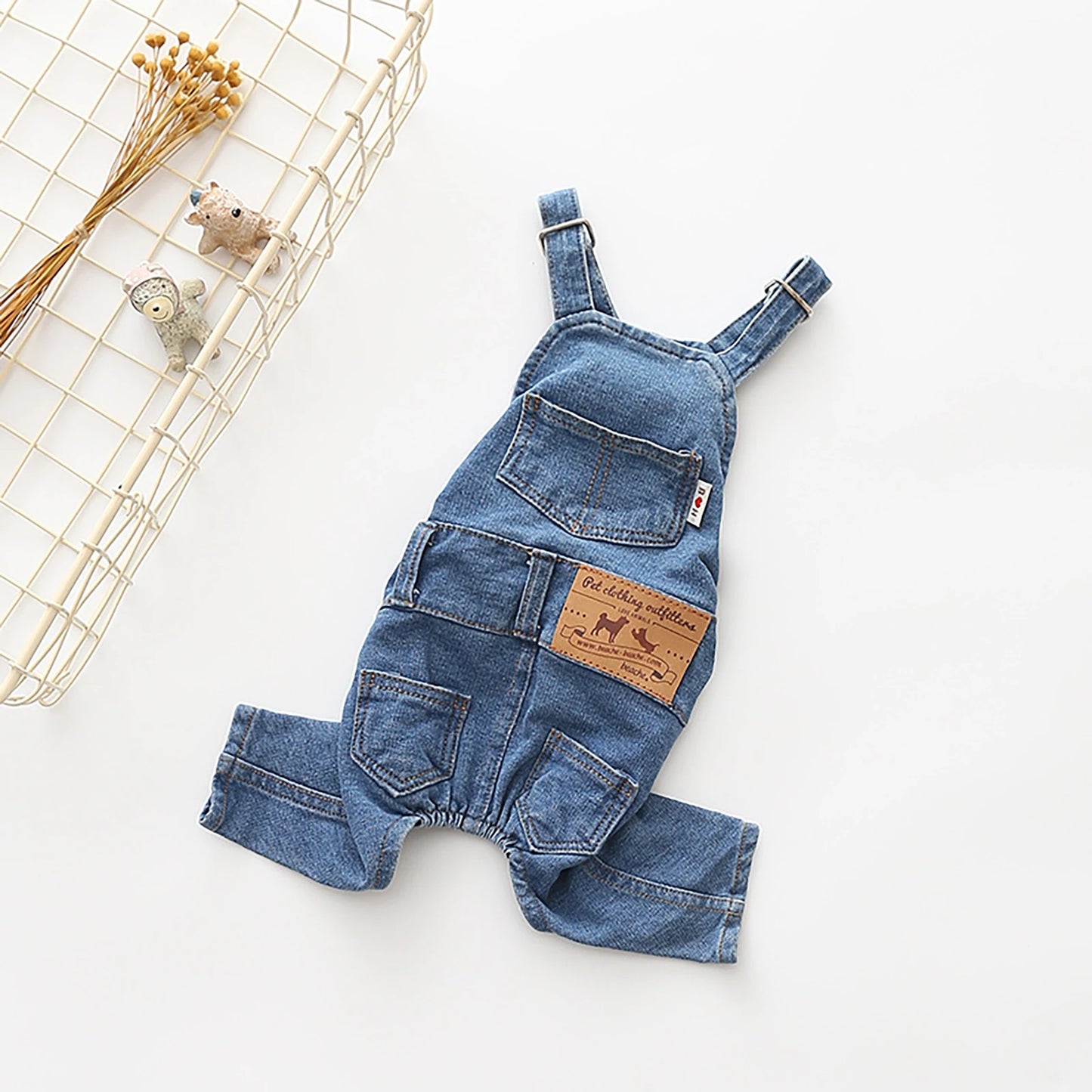 Dog Outfits Denim Jumpsuit For Small Medium Dogs And Cats
