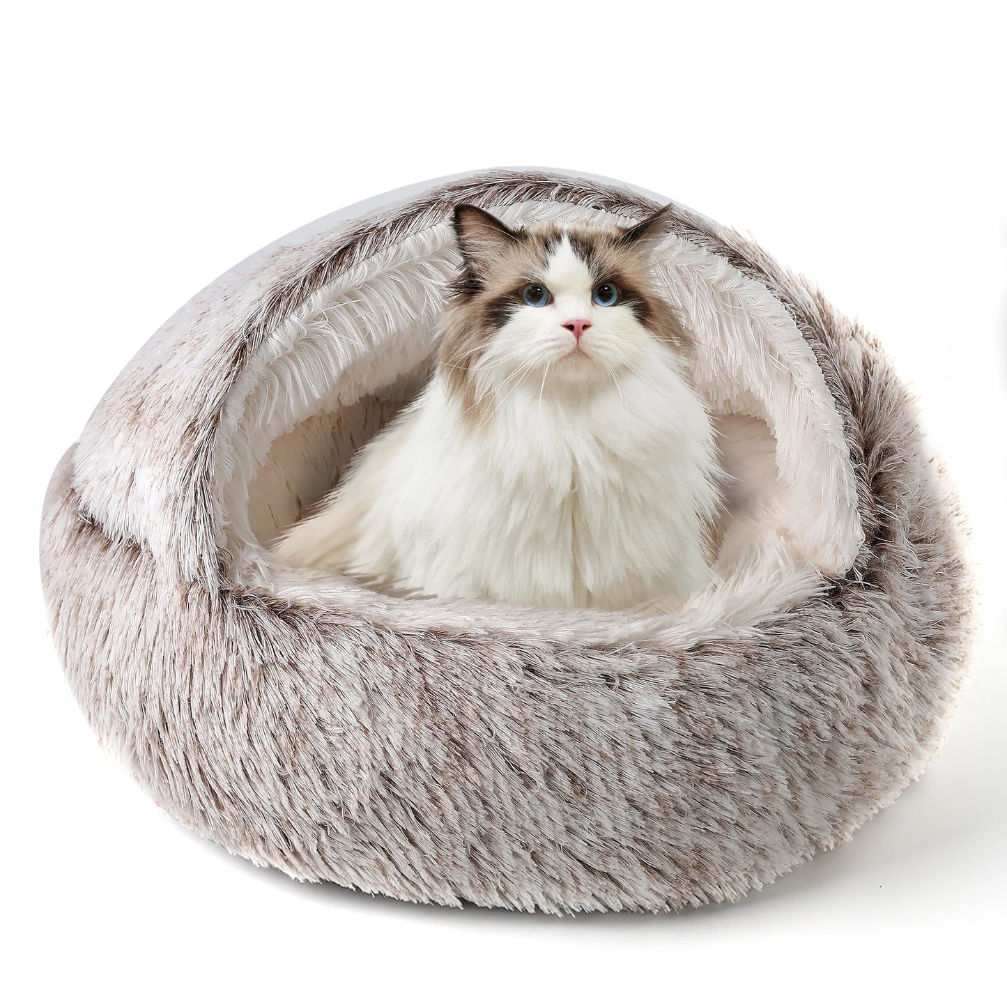 Soft Semi Enclosed Cat Bed Nest Cozy For Small Pets