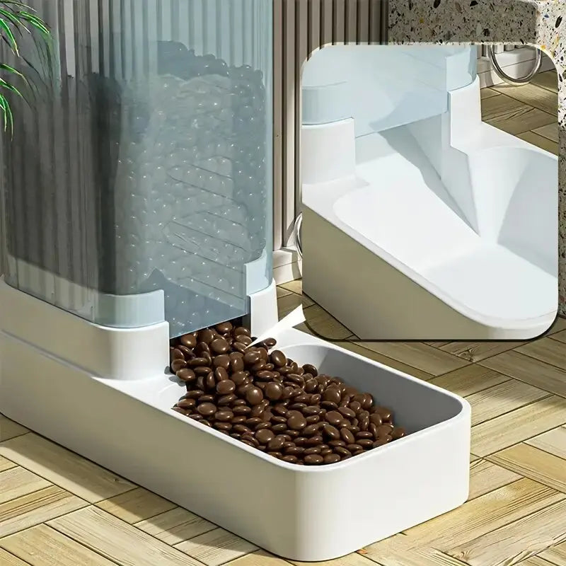 Automatic Dog Feeder And Water Dispenser Set Plastic Gravity