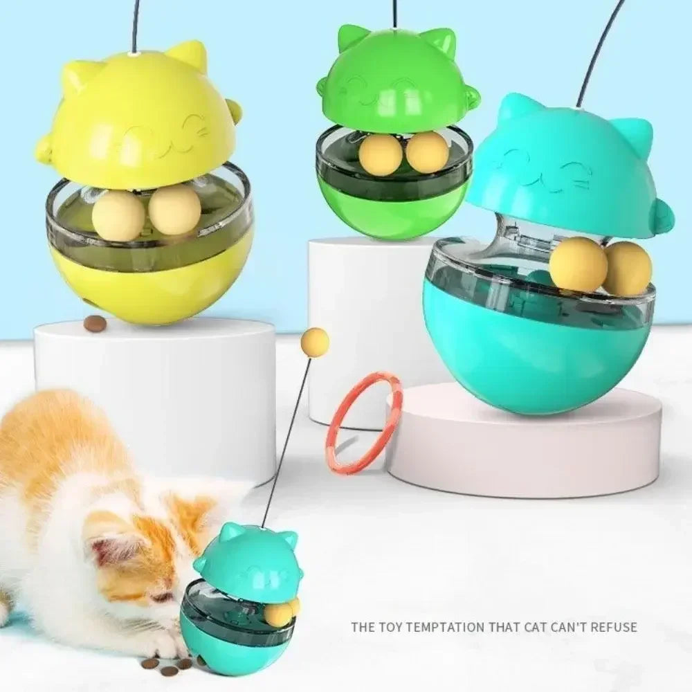 Cat Teasing Roller Snack Dispenser Toy for Training