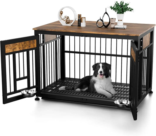 Angduo Heavy Duty Dog Crate Furniture Indoor Kennel