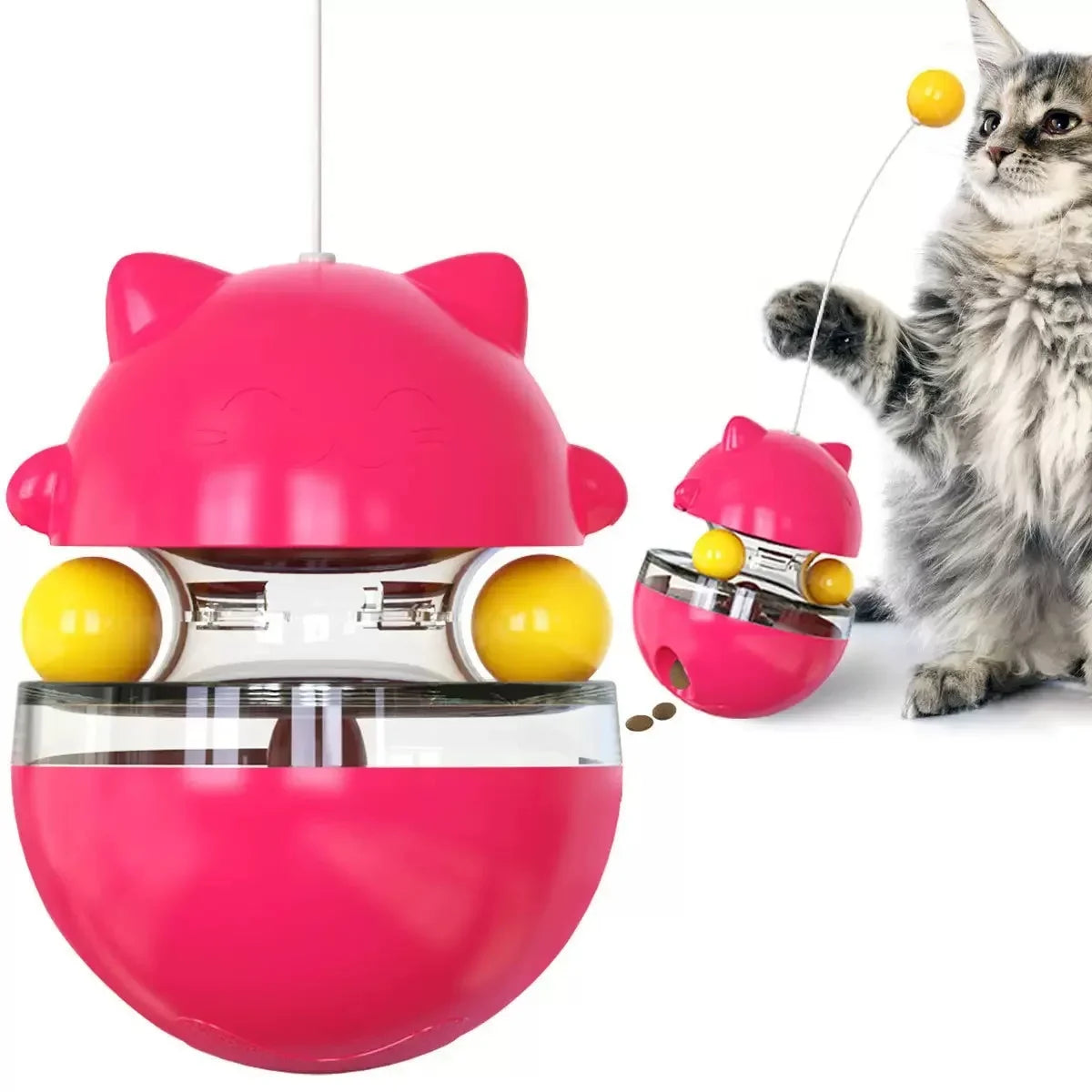 Cat Teasing Roller Snack Dispenser Toy for Training