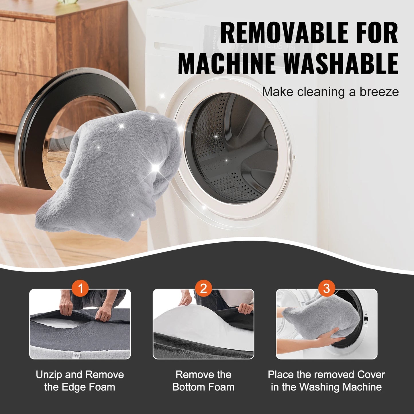 SucceBuy Human Dog Bed With Orthopedic Foam Cover