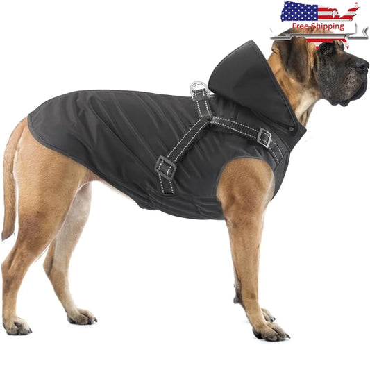 Hign Concerned Reflective Waterproof Dog Raincoat Hooded