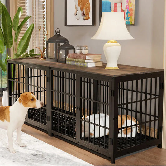 Hign Concerned Dog Crate End Table With Three Doors