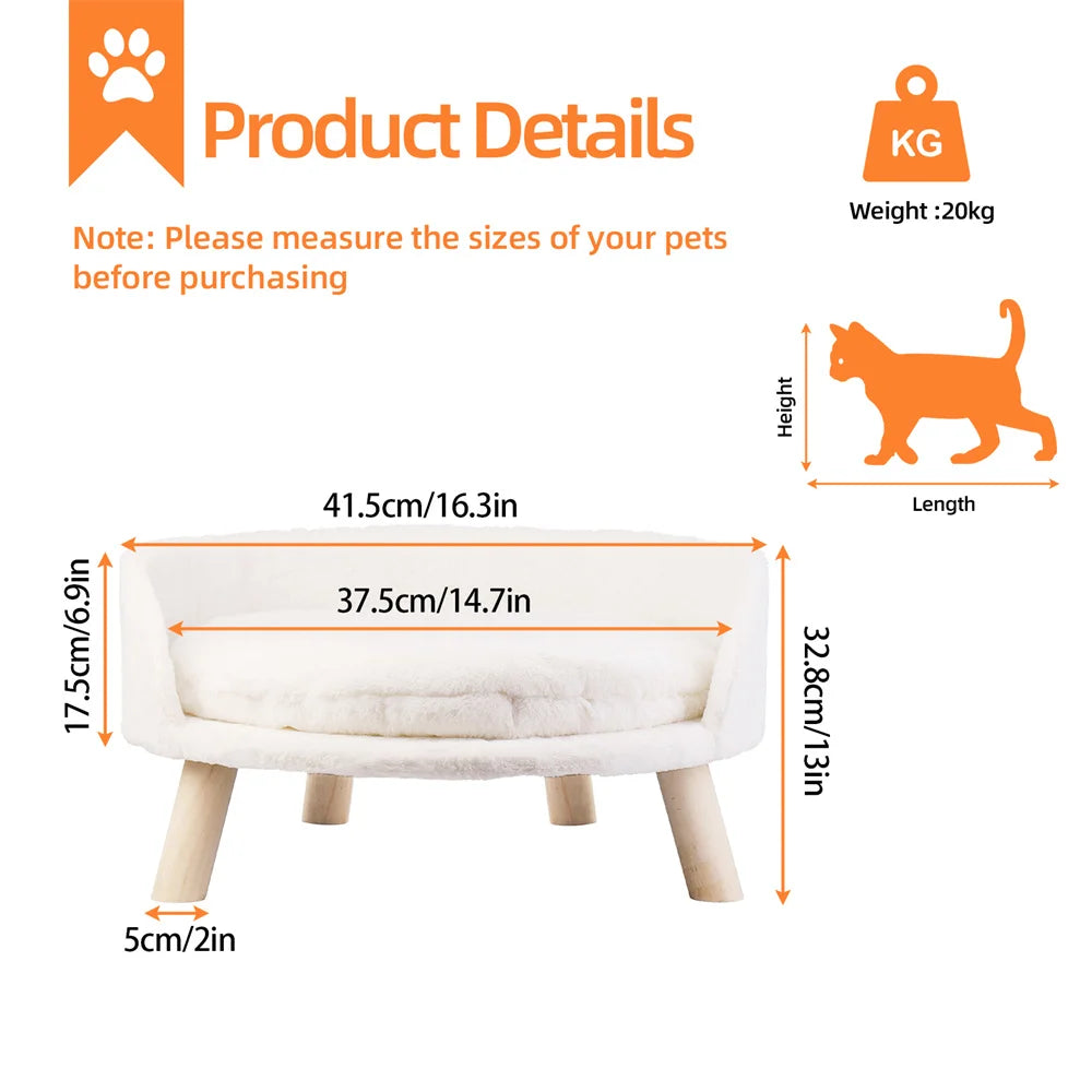 BORWARTCN Ultra Soft Elevated Dog Cat Sofa Bed Cushion