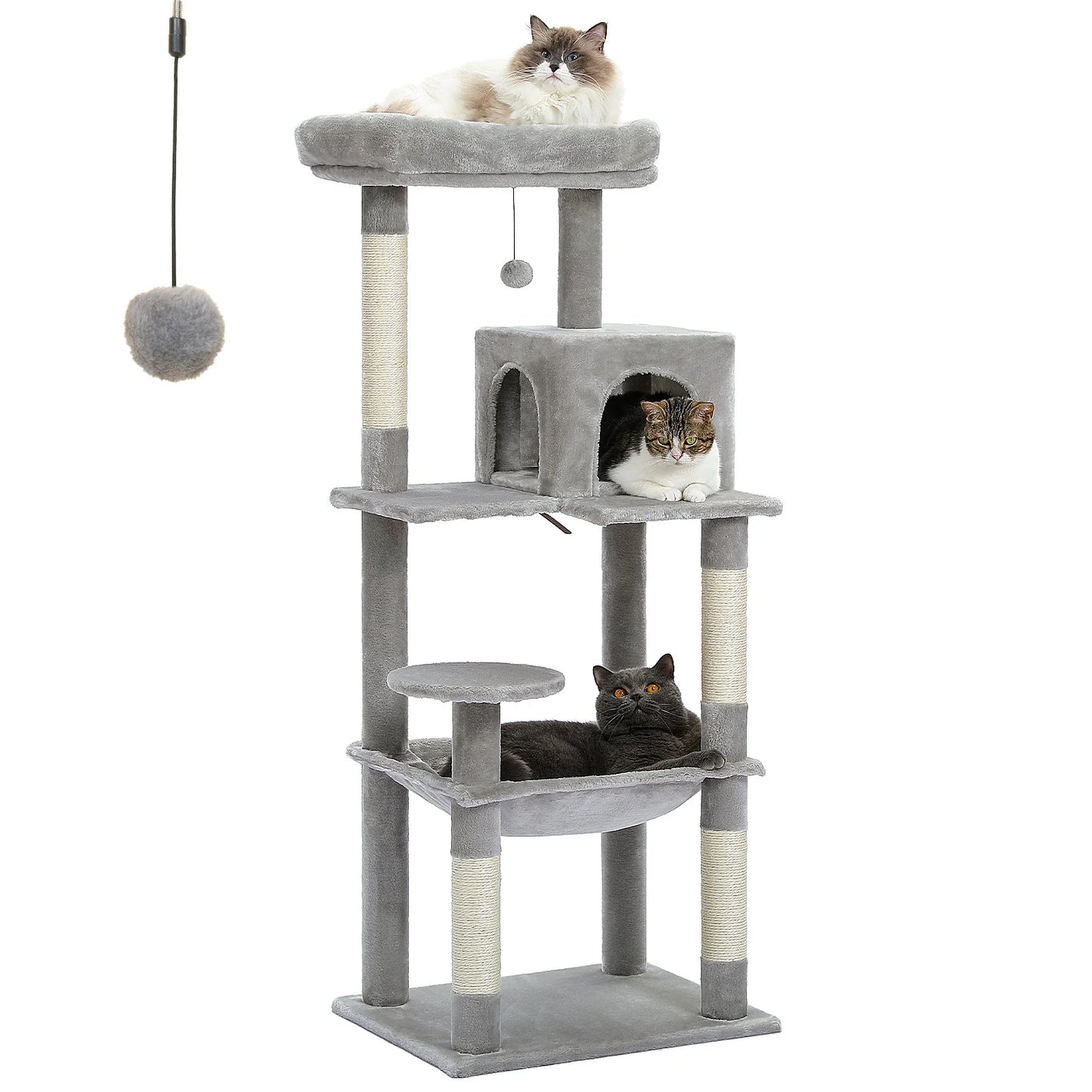 PAWZ Road Cat Tree for Indoor Large Cats with Hammock
