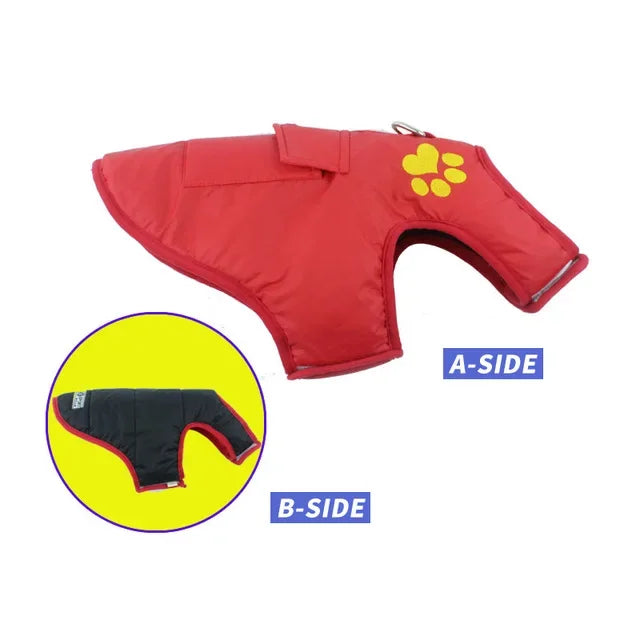 Winter Waterproof Padded Dog Coat With Zipper For Dogs