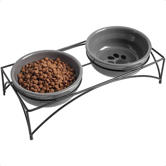 Hign-concerned Ceramic Raised Pet Bowls for Food and Water