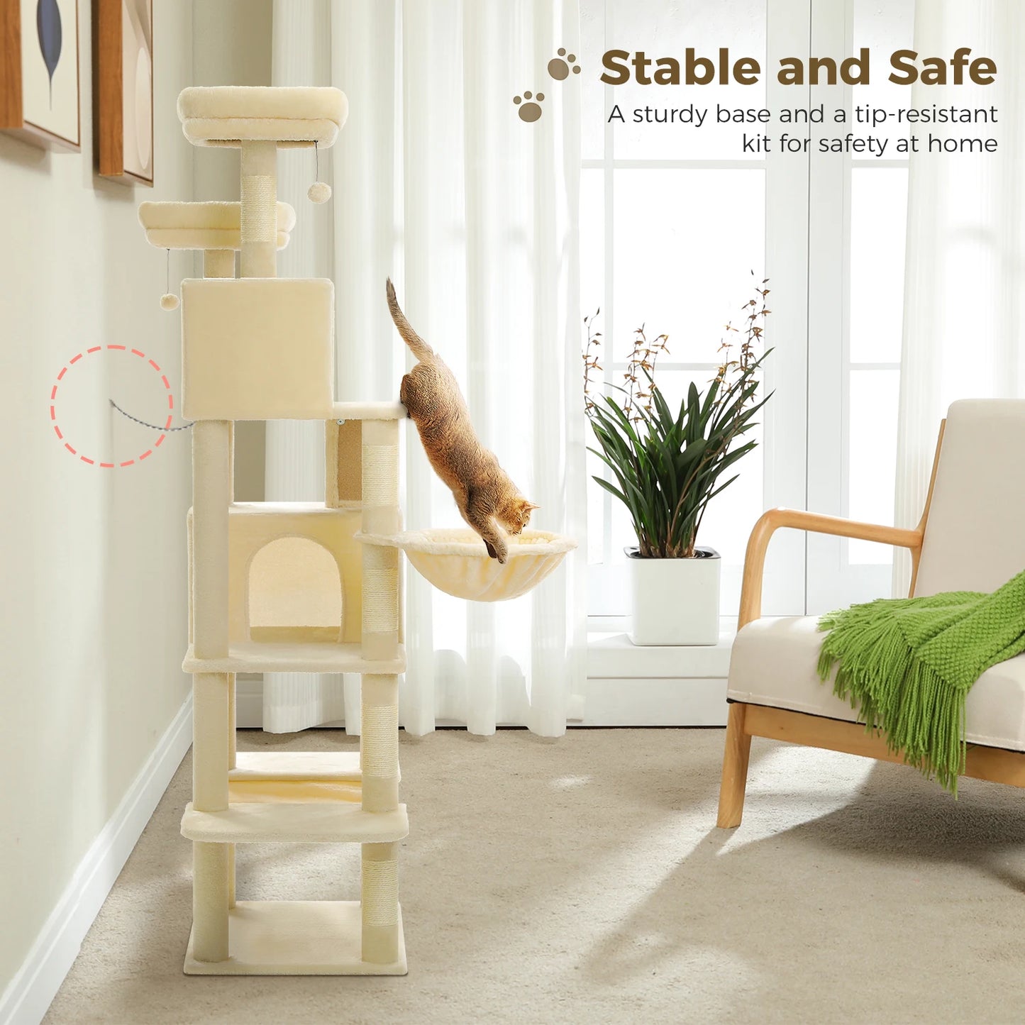 PAWZ Road Multi Level Cat Tree Indoor Tall Tower 5 Levels