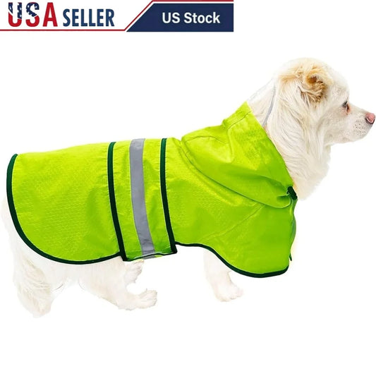 Hign-concerned Waterproof Reflective Dog Raincoat Hooded