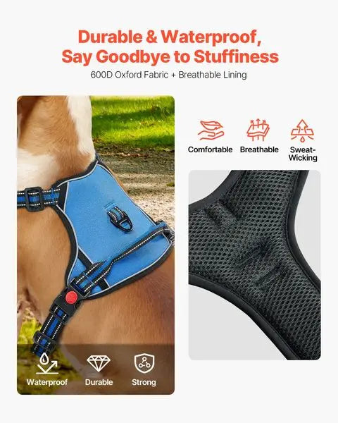 NONECN No Pull Adjustable Dog Harness Vest With Leash