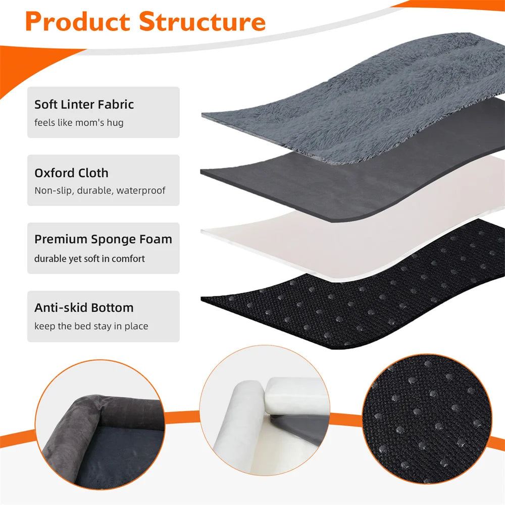 BORWARTCN Calming Orthopedic Memory Foam Dog Bed For Dogs