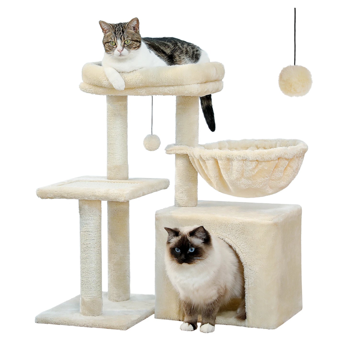 PAWZ Road Cat Tree Indoor Cats Activity Tower With Hammock