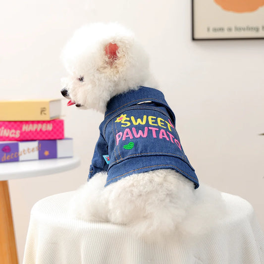 ShanghaiHign Denim Jacket For Small Dogs Happy Apparel