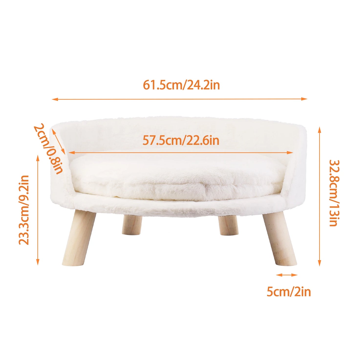 CN Guangdong Luxury Cat Bed Plush Nest With Wooden Legs