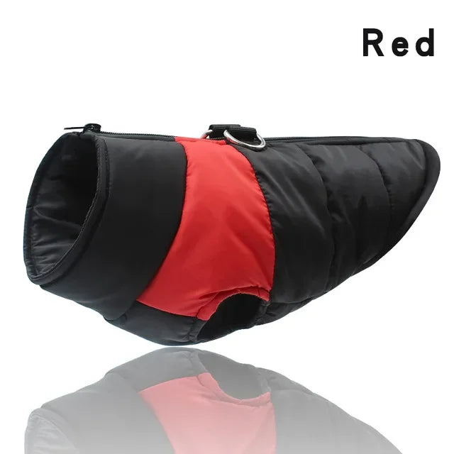 Winter Waterproof Padded Dog Coat With Zipper For Dogs