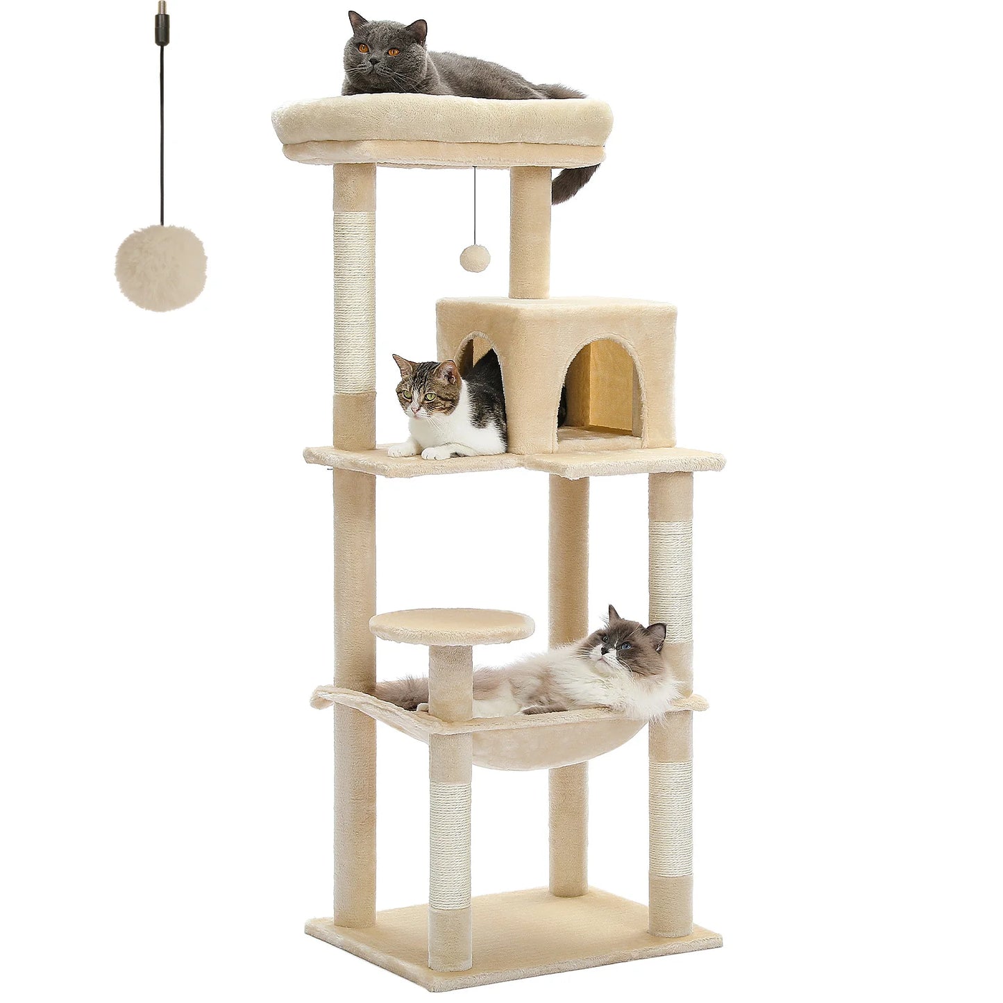 PAWZ Road Cat Tree for Indoor Large Cats with Hammock