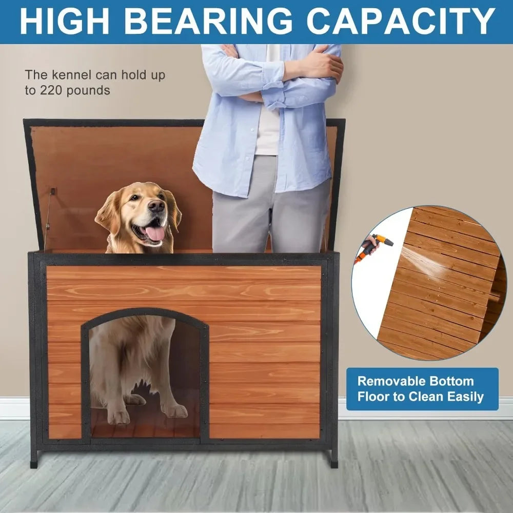 ZHUXIANG Weatherproof Chew Proof Outdoor Dog Kennel