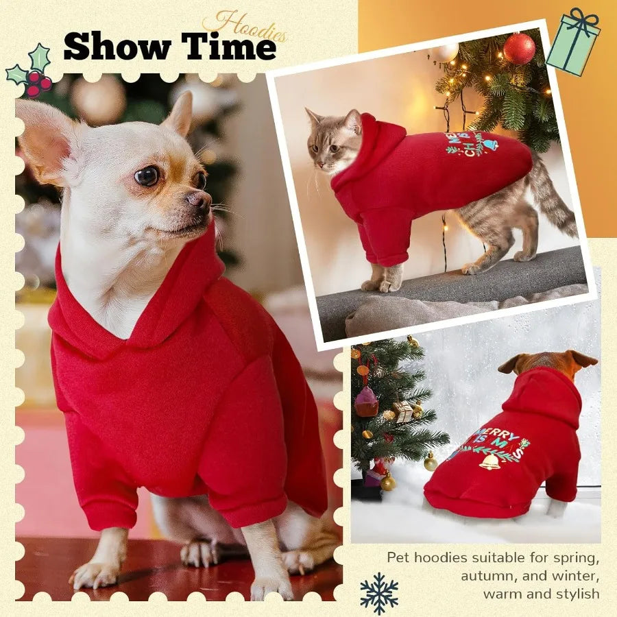 High-Concerned Christmas Hoodie for Dogs Fleece Sweater