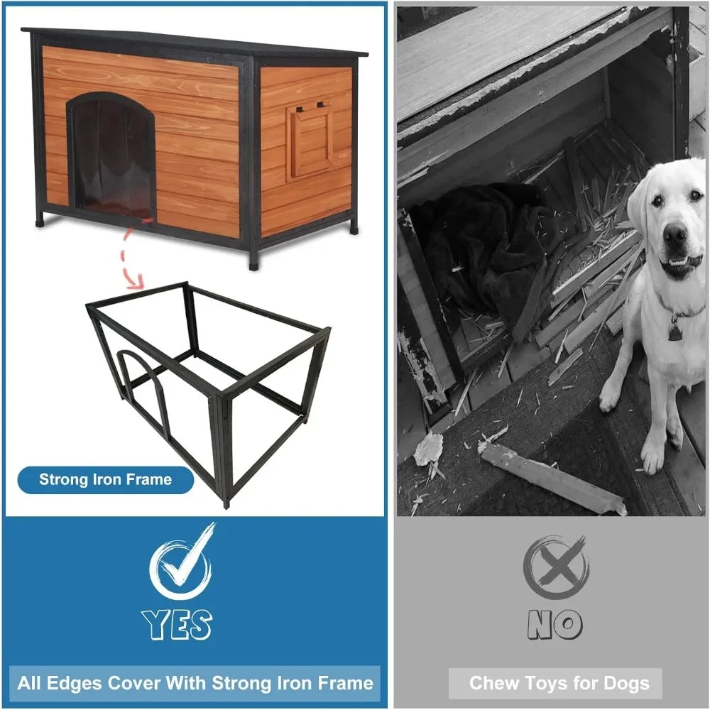 ZHUXIANG Weatherproof Chew Proof Outdoor Dog Kennel