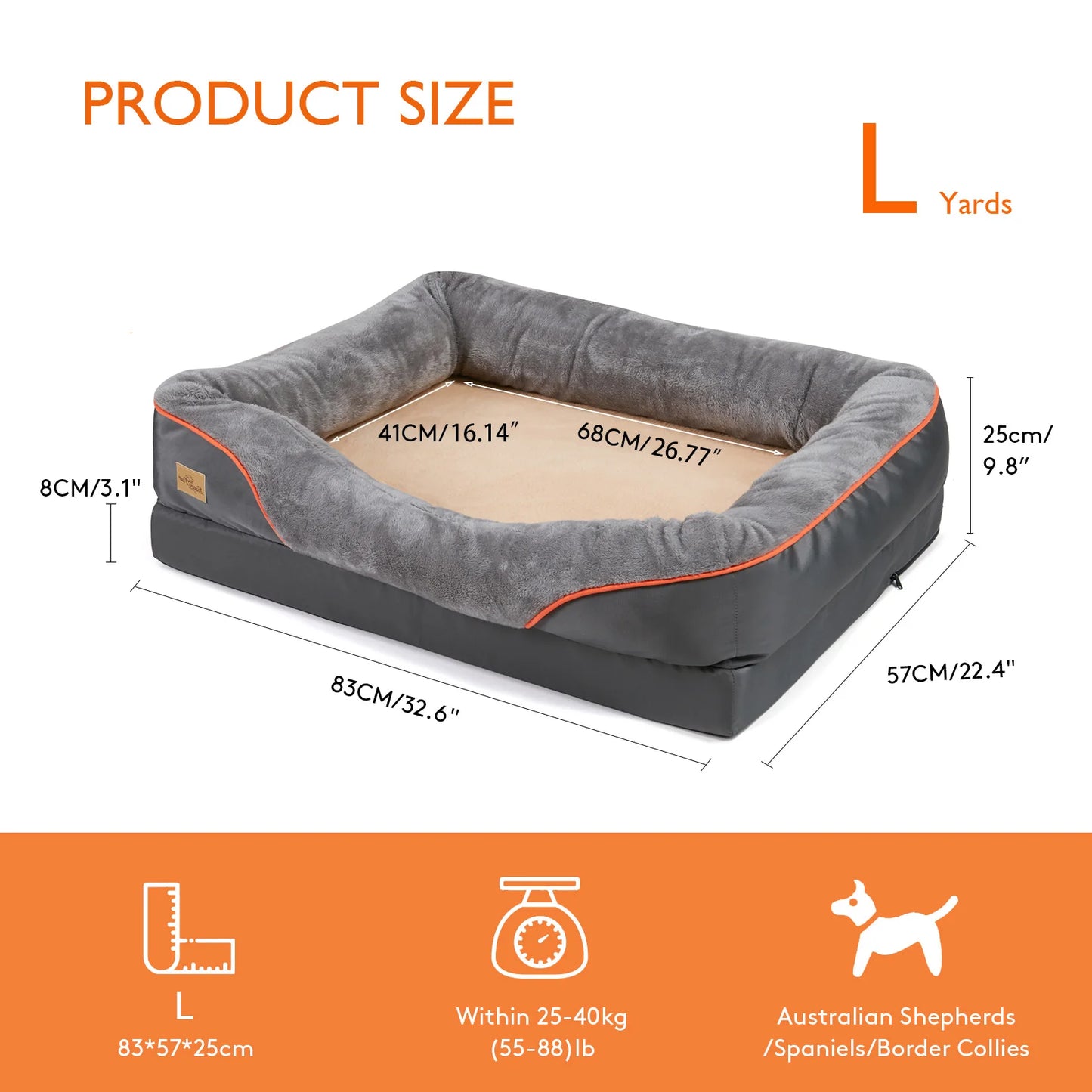 BINGOPAWCN Dog Bed Washable Fleece Cover Waterproof