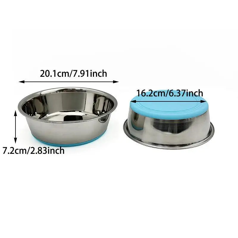 Stainless Steel Pet Bowl With Non-Slip Base, Heavy Duty Bowl