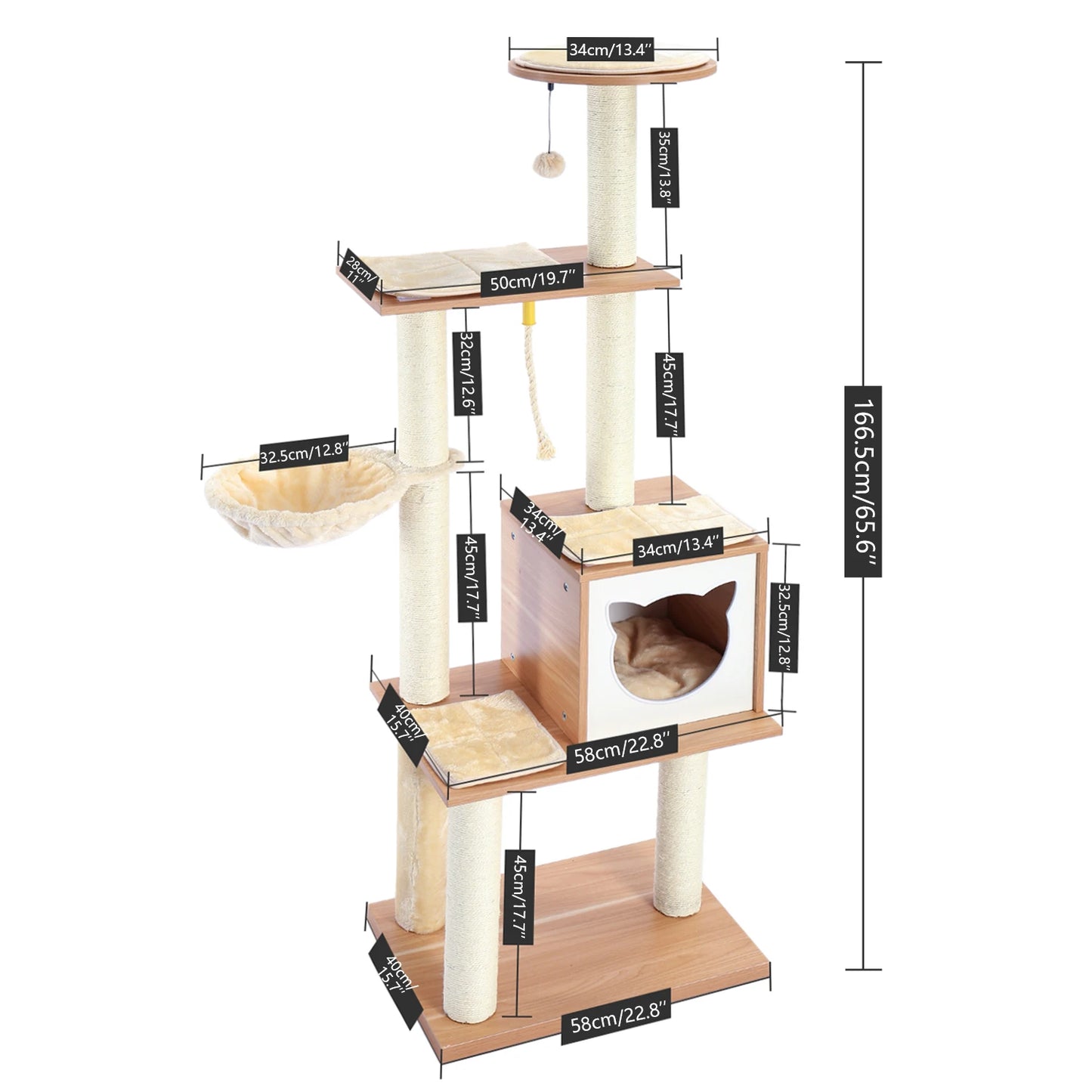 PAWZ Road Cat Tree House Plush Condo With Scratching Posts