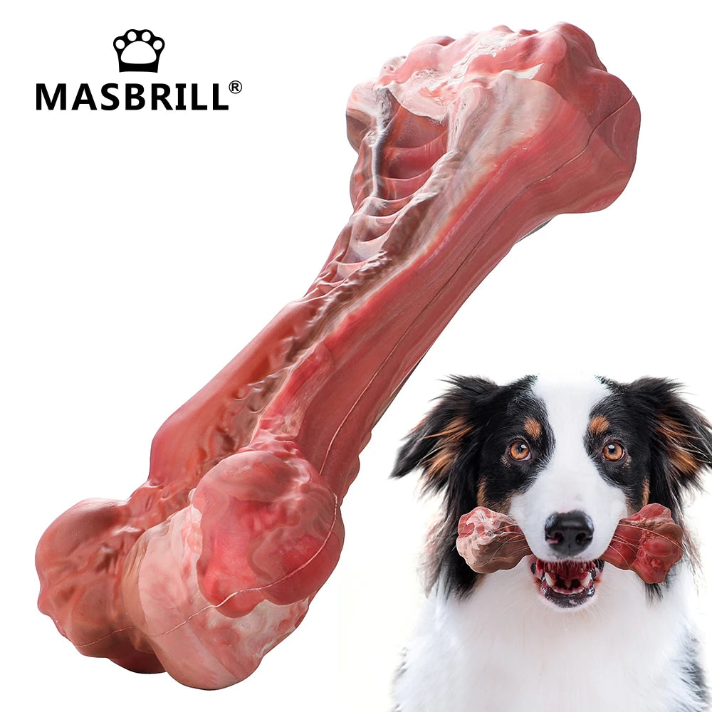 MASBRILL Bone Chew Toy for Dogs Rubber Teeth Cleaning