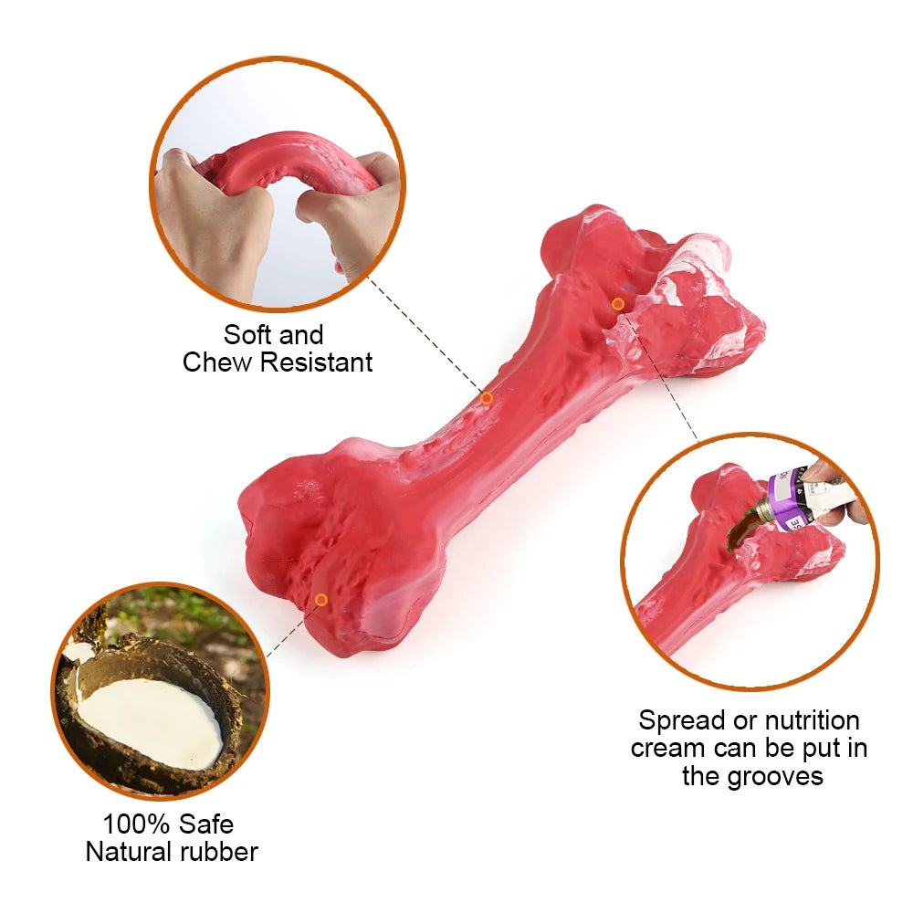 MASBRILL Bone Chew Toy For Dogs Treat Dispensing Rubber