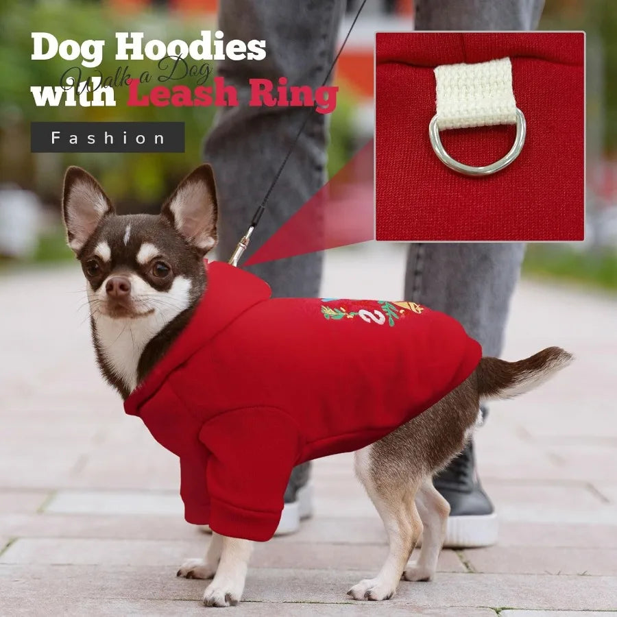 High-Concerned Christmas Hoodie for Dogs Fleece Sweater