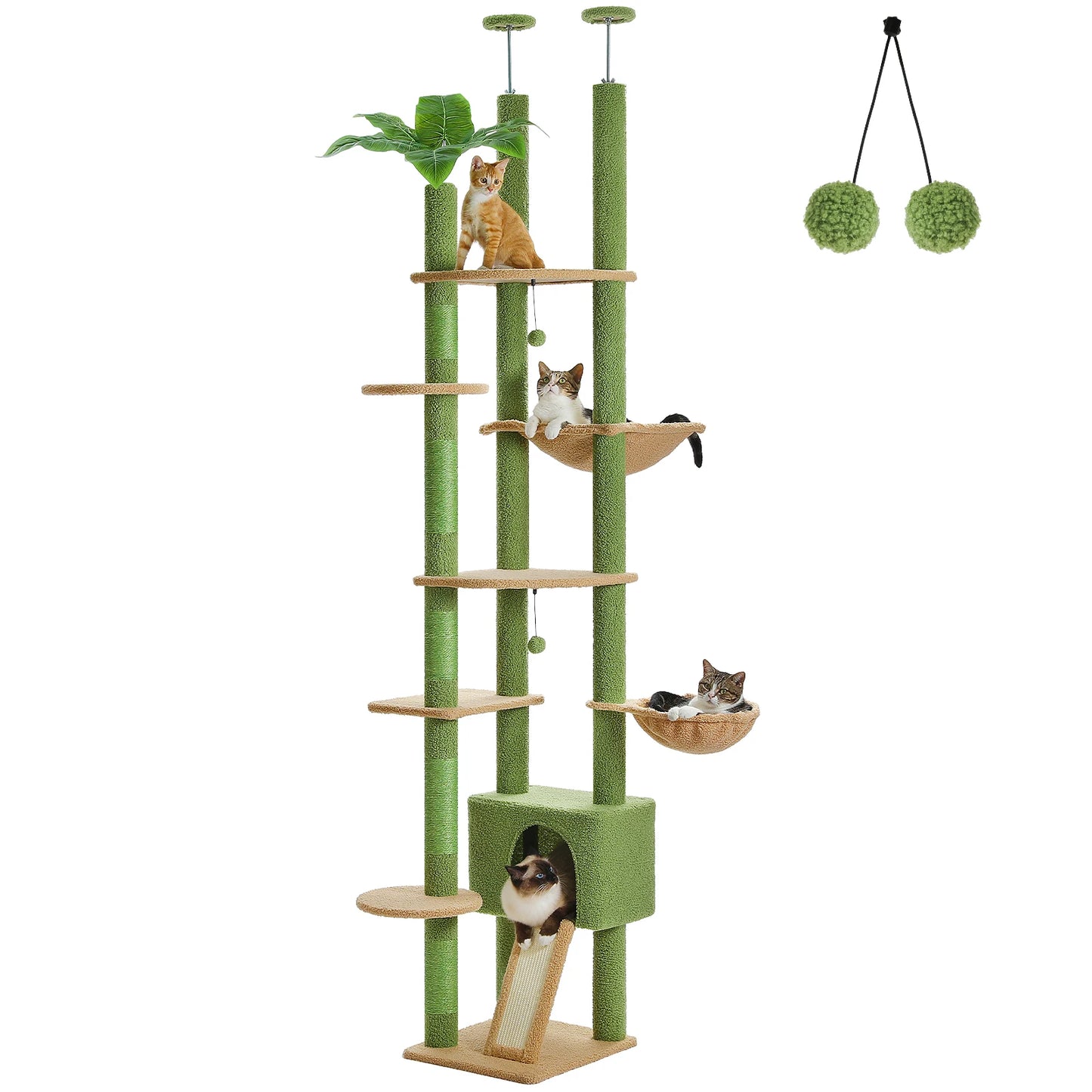 PAWZ Road Floor To Ceiling Cat Tree With Hammock Premium