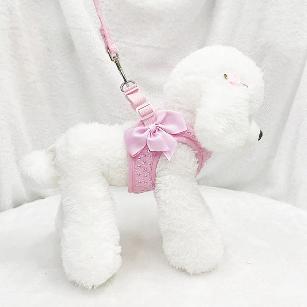 NONECN Rhinestone Adjustable Pet Harness Vest For Cats And Dogs