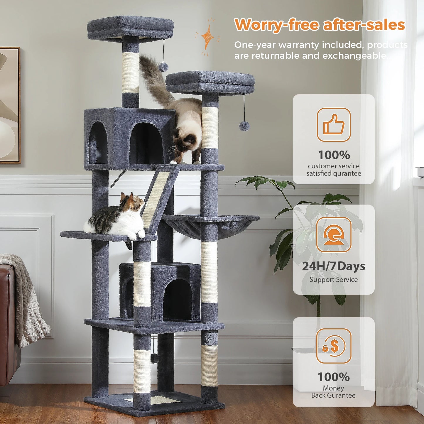 PAWZ Road Deluxe Cat Tree Multi Level Plush Condo Oasis