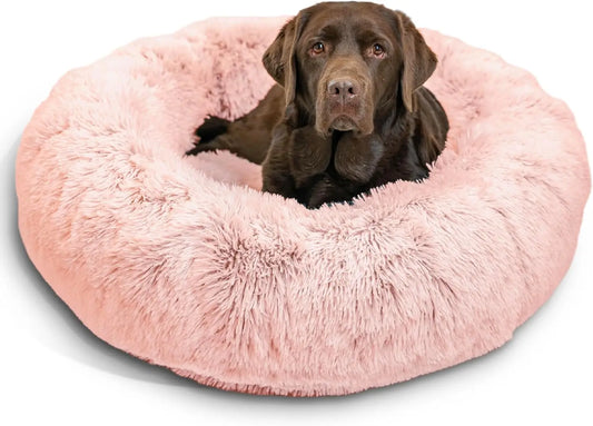 Calming Donut Pet Bed For Large Dogs And Cats Soft