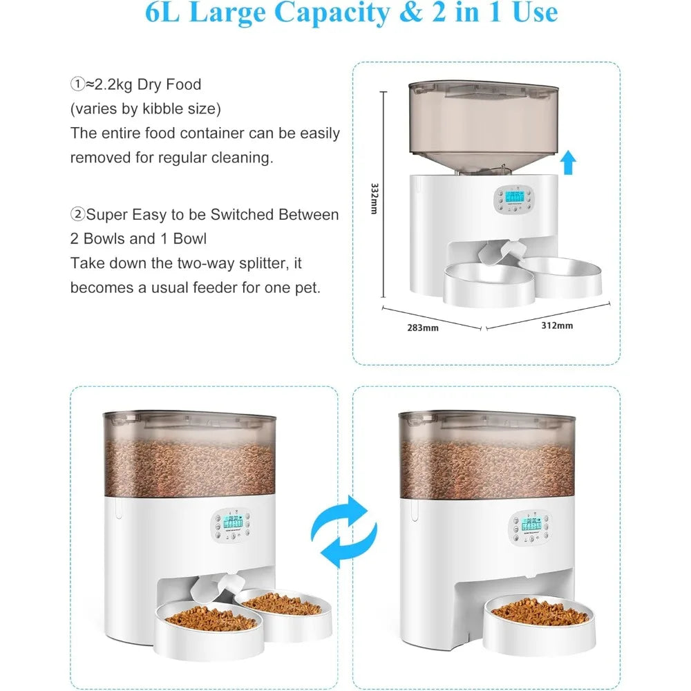 Automatic Cat Feeder With 2 4G WiFi Timed Pet Dispenser