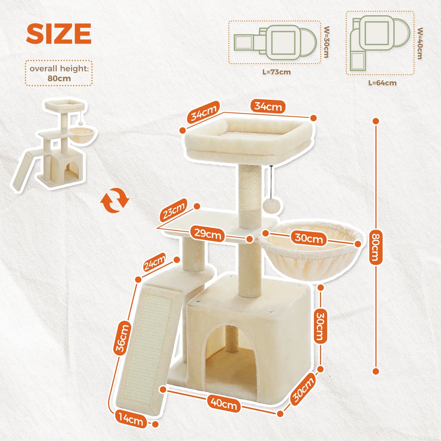 PAWZ Road Cat Tree Tower Indoor Cats Three Layer Premium