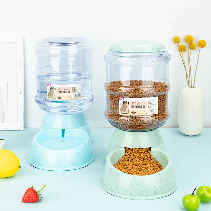 Large Capacity Pet Feeder Bowls With Automatic Water Dispenser