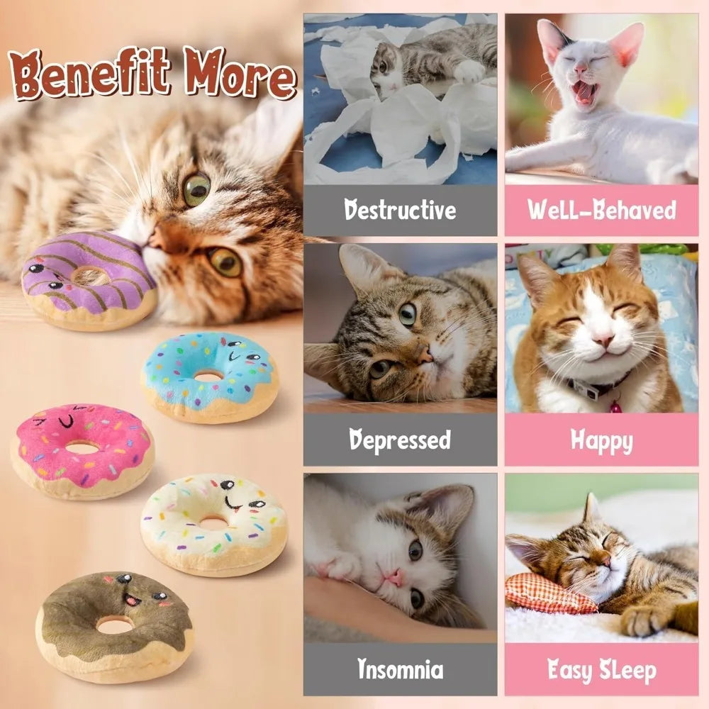 Zhejiang Donut Catnip Toys Kit Indoor Cats Chew Scratch Fun