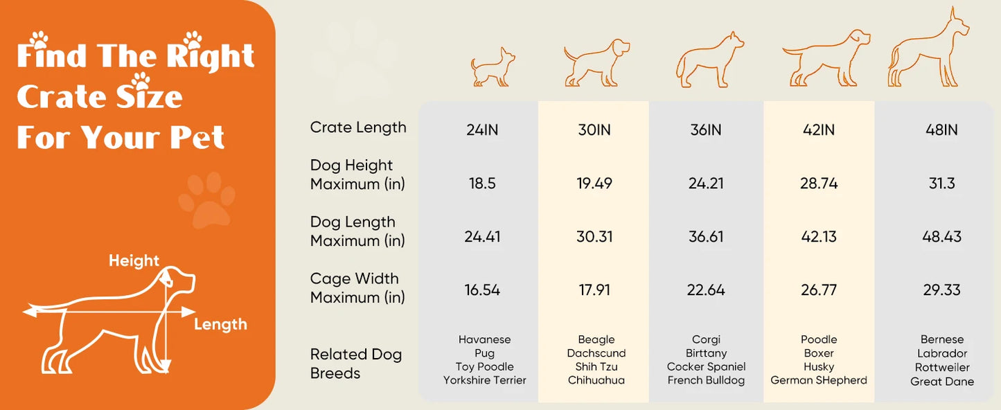 JHK Double Door Folding Metal Wire Dog Cage With Leak Tray