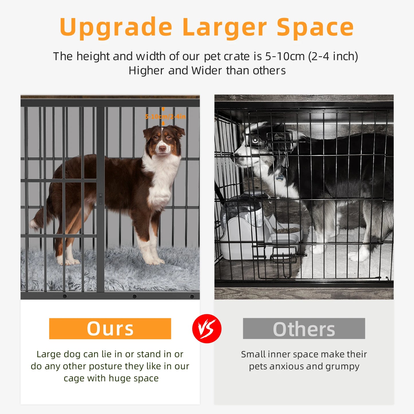 Hign Concerned Dog Crate End Table With Three Doors