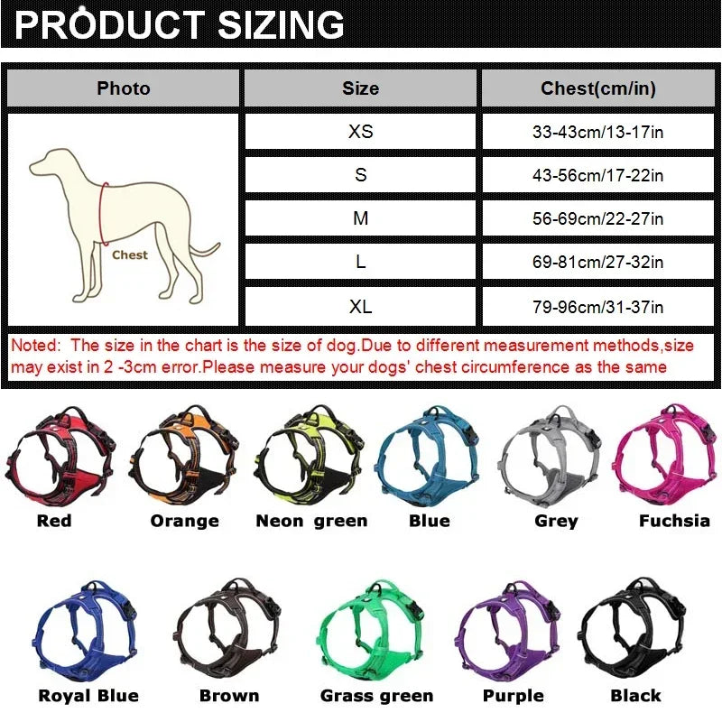 NONECN Reflective Adjustable Dog Harness Vest for All Dogs