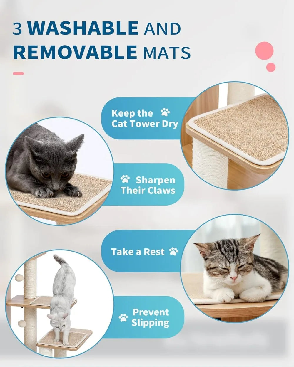 Hign Concerned Modern Cat Tree For Large Cats Wood Tower