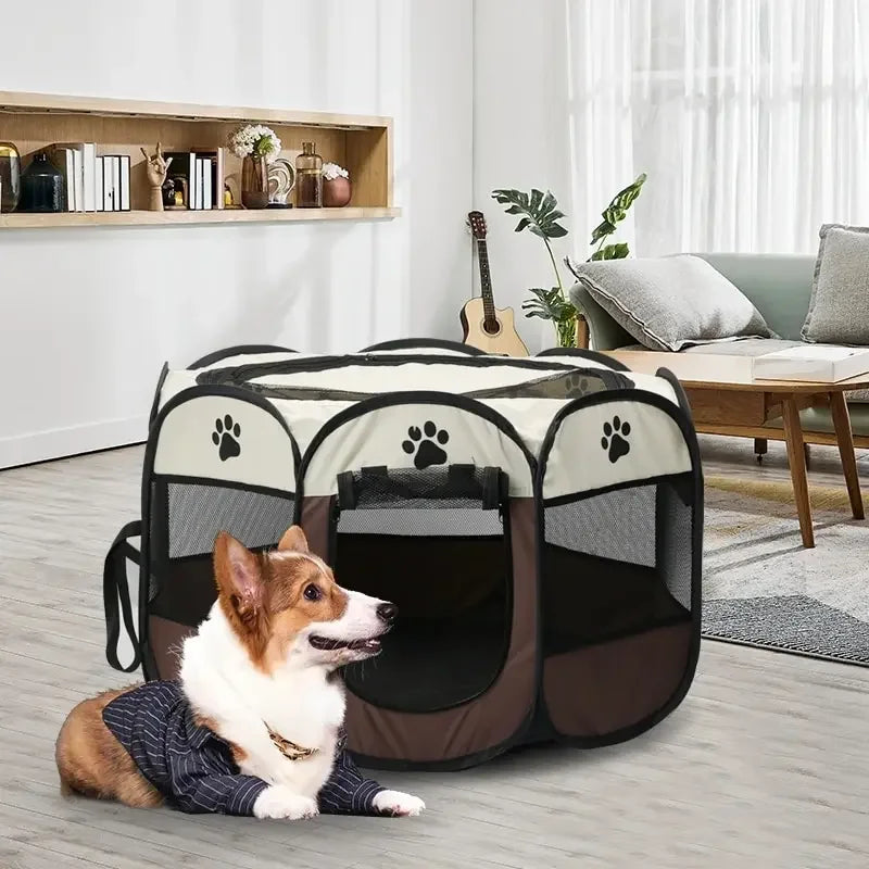 Portable Foldable Outdoor Pet Tent Kennel Octagonal Fence For Dogs And Cats